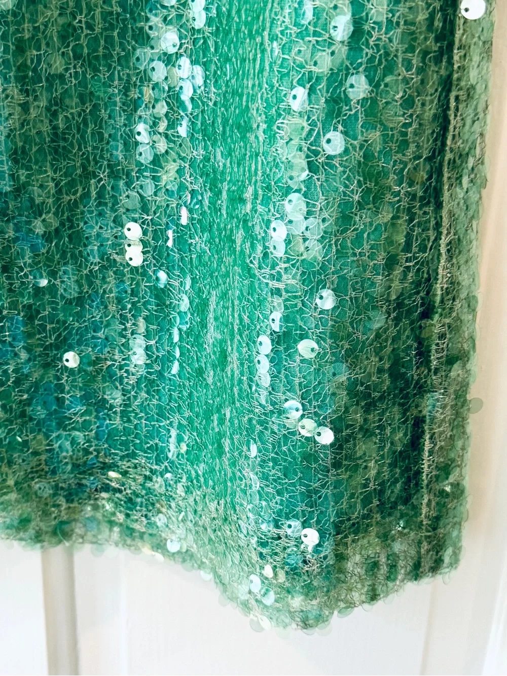 Zara NWT Sequined Sea Green Midi Skirt Size Large Occasions - Picture 6 of 16